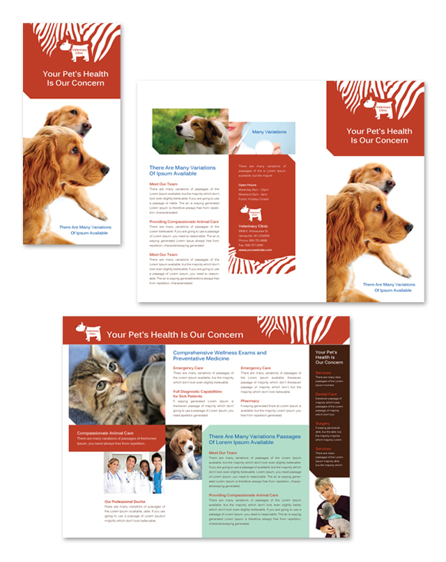 Veterinary Clinic Tri Fold Brochure Template dLayouts Graphic Design Blog