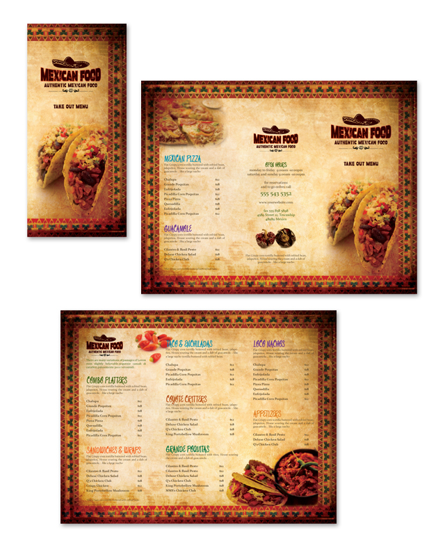 Mexican Restaurant Takeout Menu Template dLayouts Graphic Design Blog