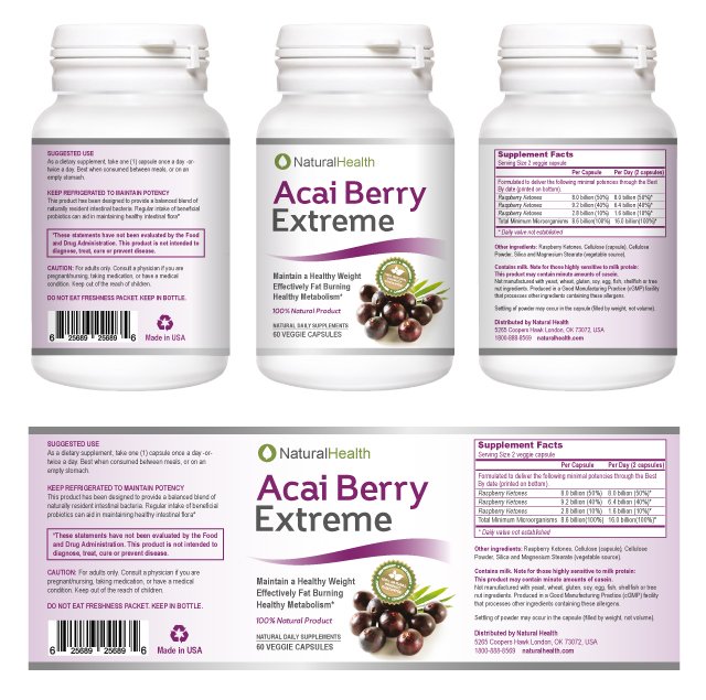 Acai Berry Weight Loss Supplement Label Template dLayouts Blog