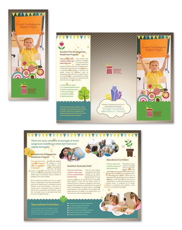Preschool Education Tri Fold Brochure Template Dlayouts Graphic Design Blog Preschool Brochure Template Free