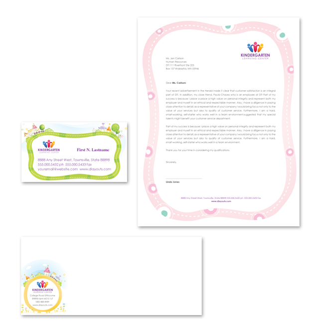 Kindergarten Stationery Kits Template - dLayouts Graphic Design Blog