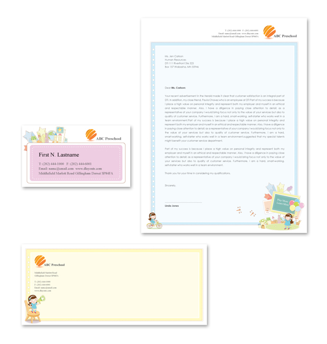 Preschool Stationery Kits Template - dLayouts Graphic Design Blog