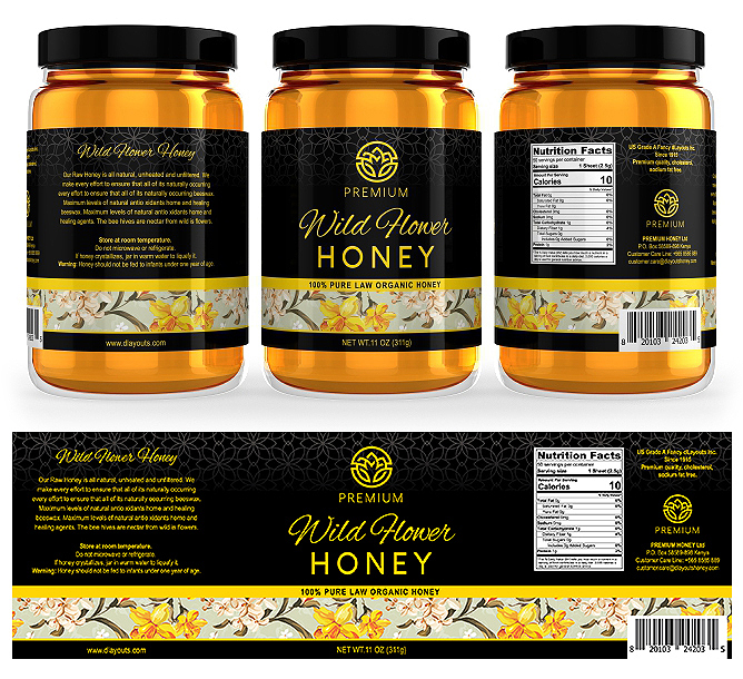 Wild Flower Honey Labels Template DLayouts Graphic Design Blog